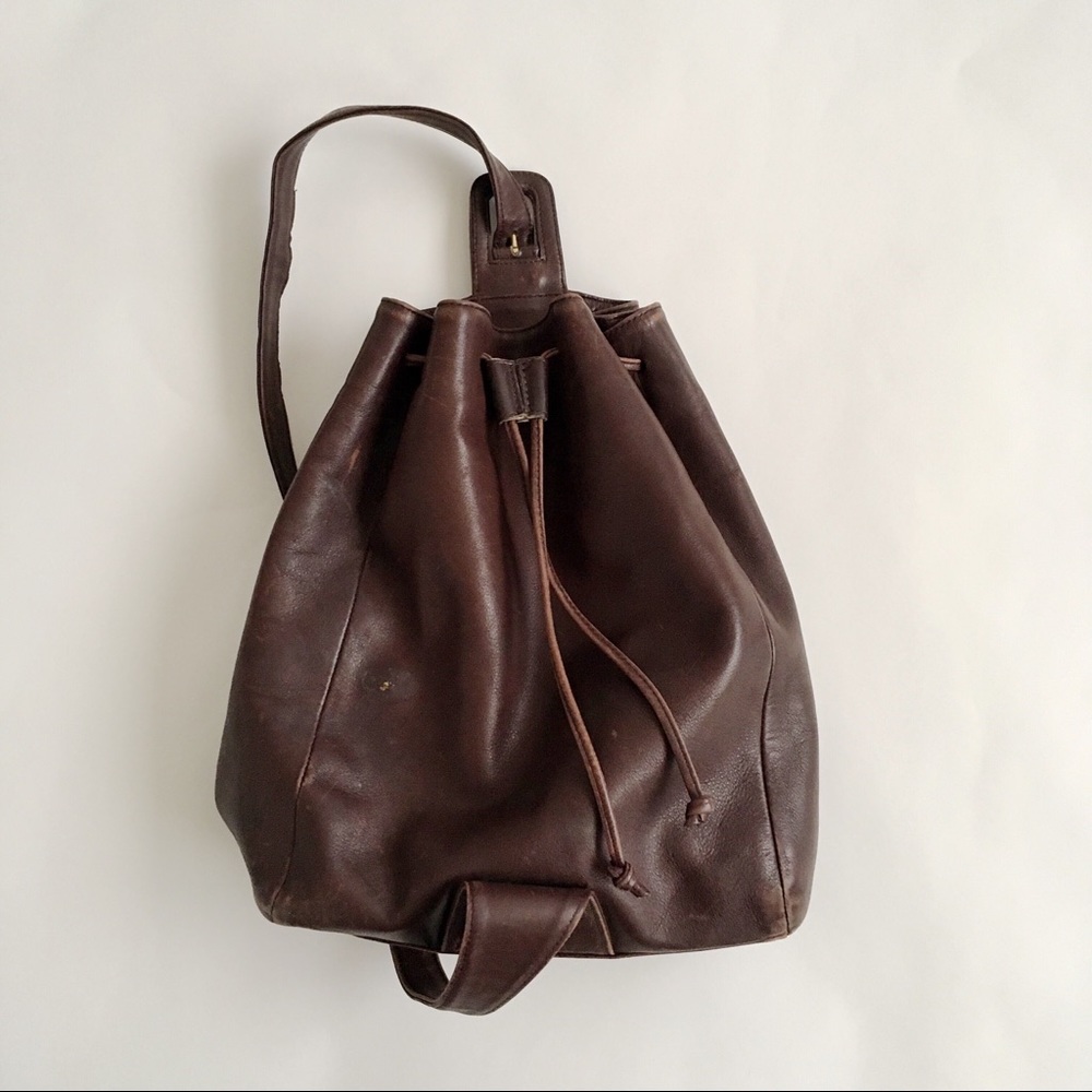 Vintage Coach  Leather Flatiron Sling Backpack